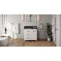 Jeffrey Alexander 36In. White Katara Vanity, Left Offset, Black Granite Vanity Top, Undermount Rectangle Bowl VKITKAT36WHBGR